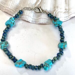 Turquoise & Picasso Beaded Bracelet